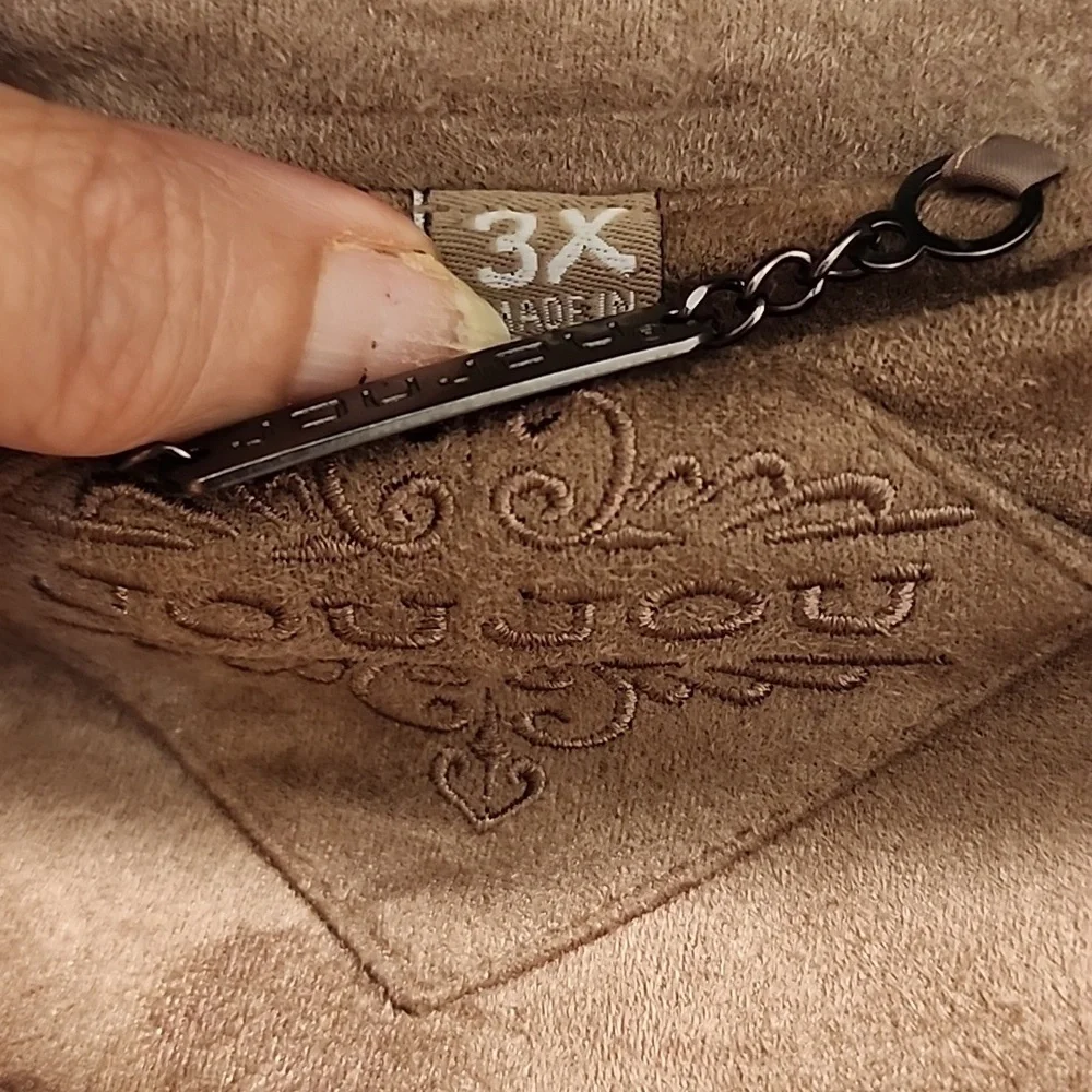 Jou Jou soft faux seude fringe mushroom jacket 3x - Picture 4 of 6